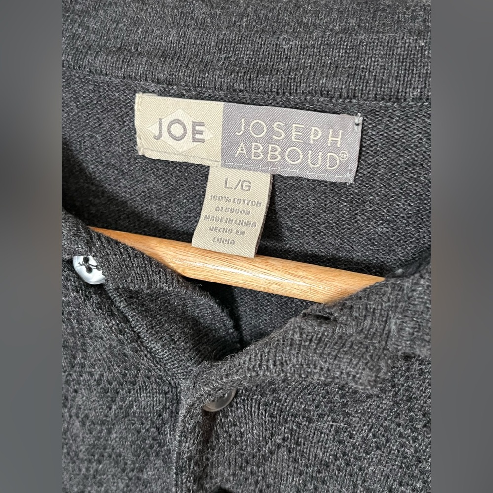JOE Joseph Abboud Men's L Charcoal Preppy Pullover Sweater - Picture 5 of 6